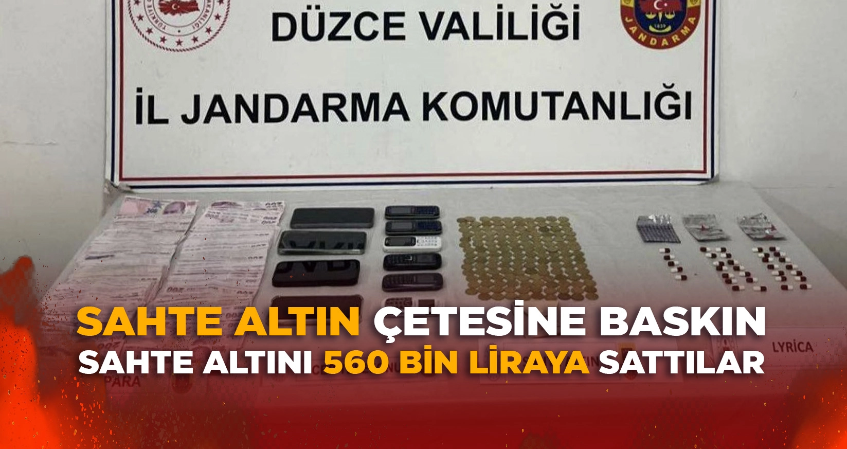 DÜZCE'DE SAHTE ALTIN ÇETESİNE JANDARMA BASKINI